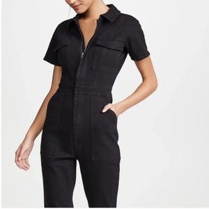 NWT Good American fit for success size 0 black denim jumpsuit